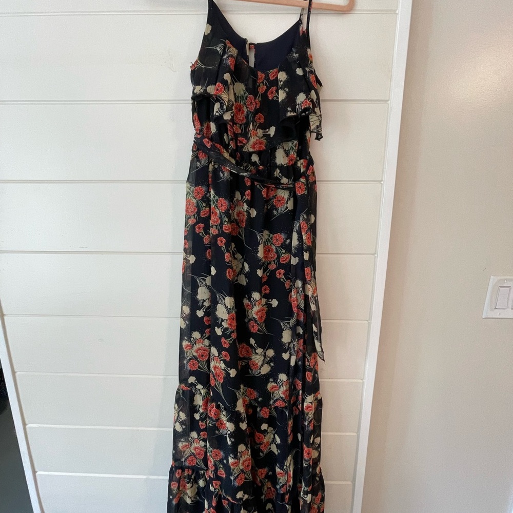 B Darlin Black and Red Floral Maxi Dress